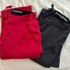 Skechers Charcoal and Crimson Scrub Pants